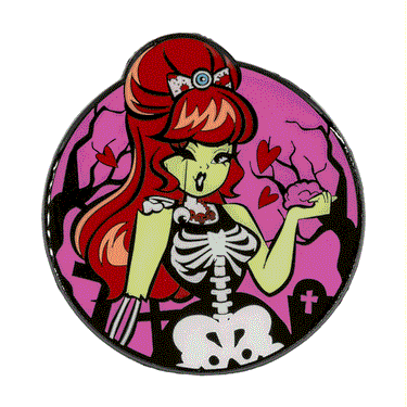 Zombie Girl Moon Glow Enamel Pin - Kreepsville